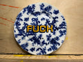 "F*CK" Hand-Painted Vintage Ceramic Plate