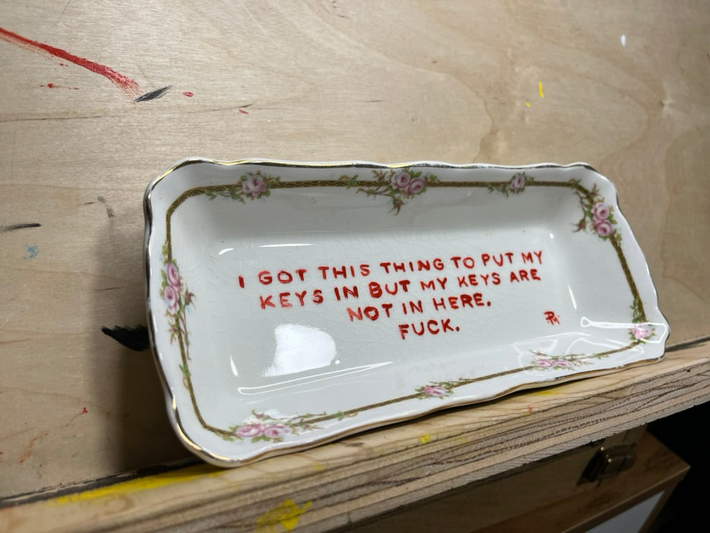 "I Got This" Hand-Painted Vintage Ceramic Keys Tray