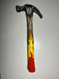 Pinstriped Vintage Hammer – Hand-Painted Enamel Industrial Art