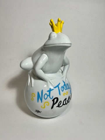 Royal Frog — Hand-Painted Enamel on Ceramic | Original Art