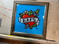 "Naps" — Hand-Painted Enamel on Glass Framed Artwork