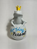 Royal Frog — Hand-Painted Enamel on Ceramic | Original Art