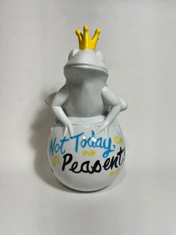 Royal Frog — Hand-Painted Enamel on Ceramic | Original Art