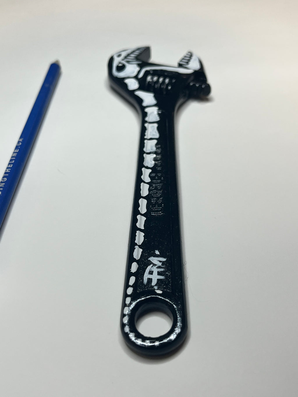 Skeleton Adjustable Wrench — Hand-Painted Enamel on Vintage Tool