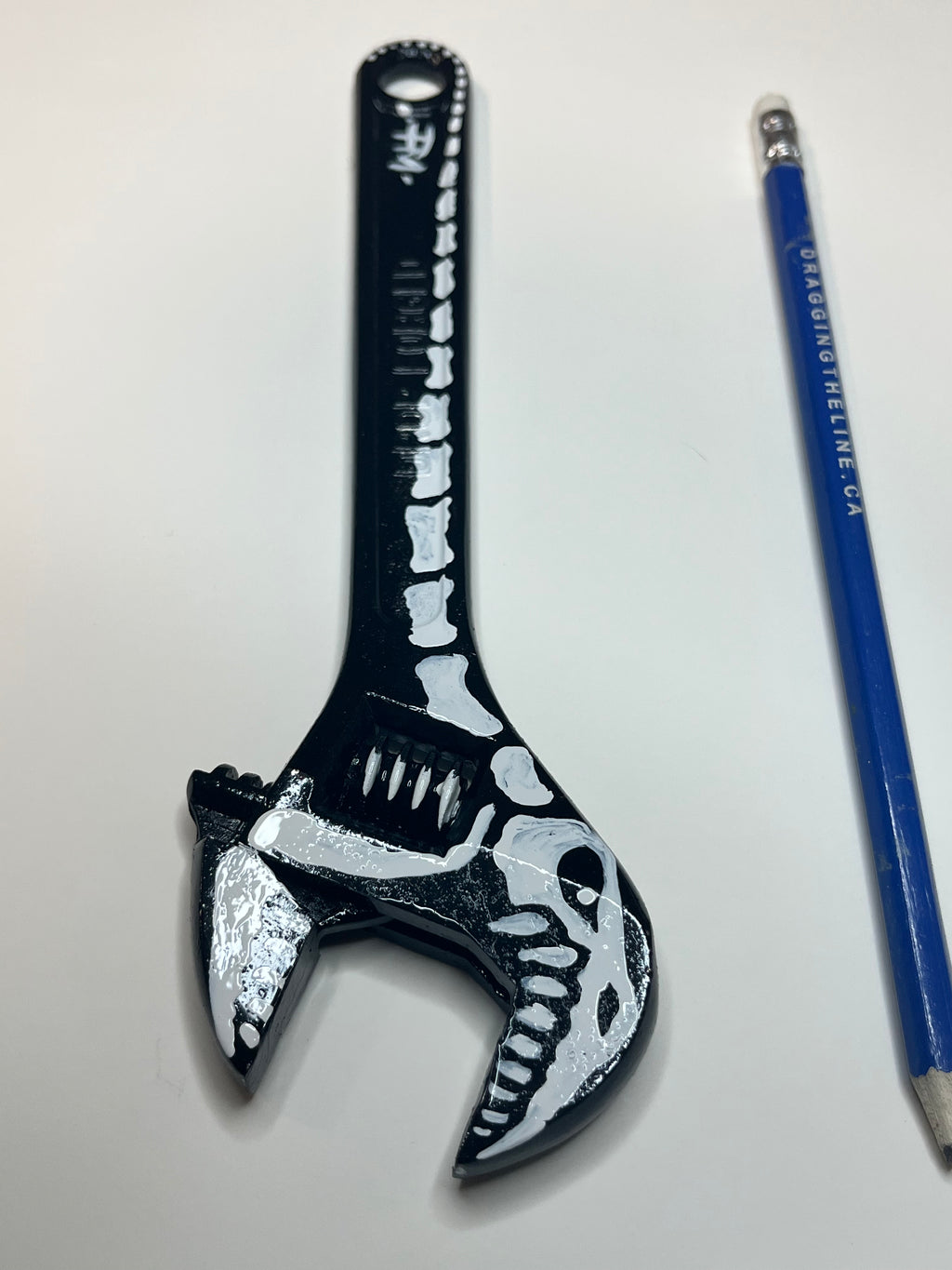 Skeleton Adjustable Wrench — Hand-Painted Enamel on Vintage Tool