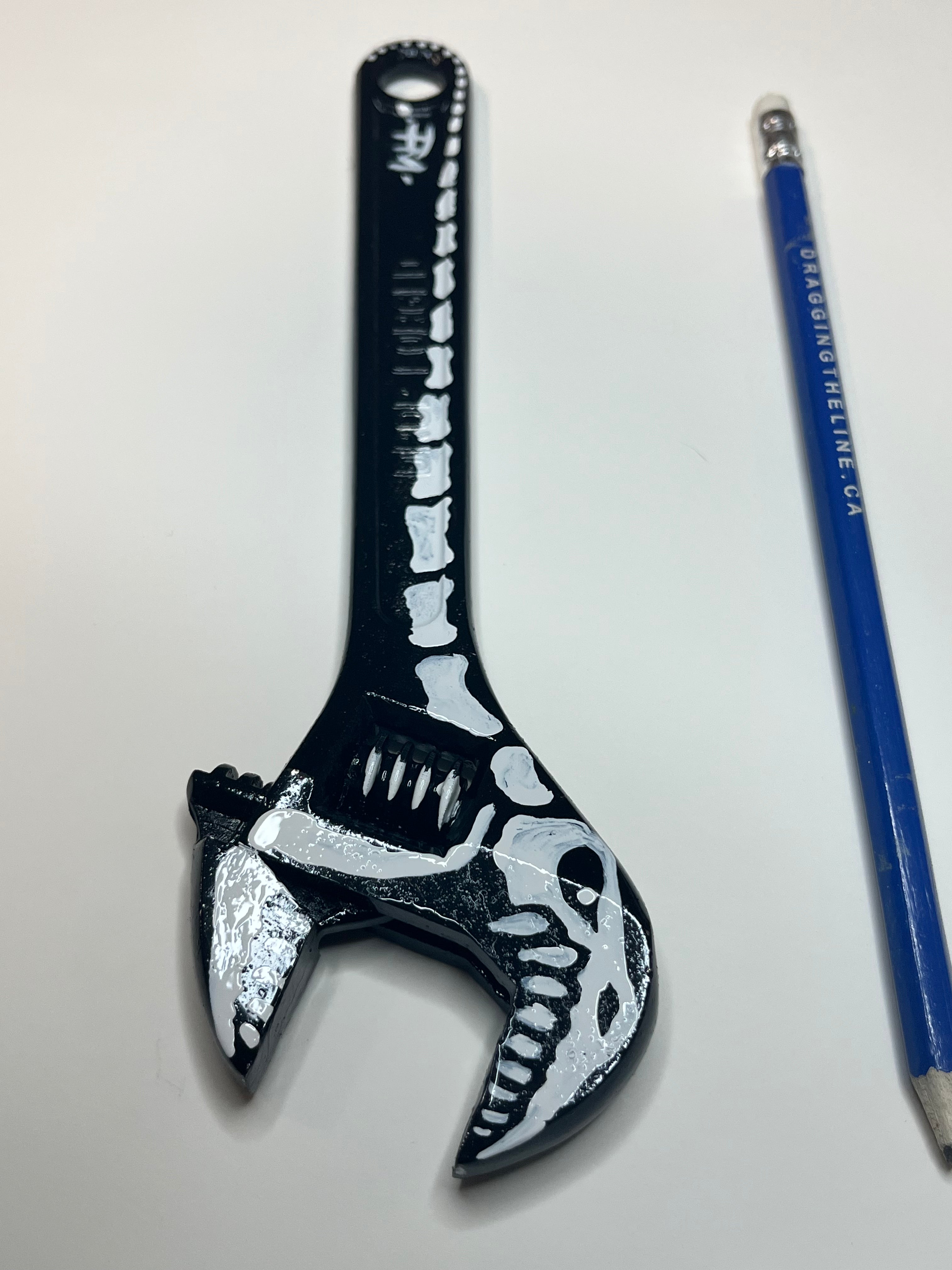 Skeleton Adjustable Wrench — Hand-Painted Enamel on Vintage Tool