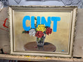 "Cunt" with Flowers Framed Artwork