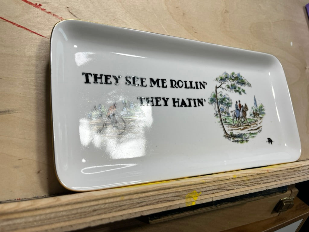 "They See Me Rollin'..." Vintage Trinket Tray