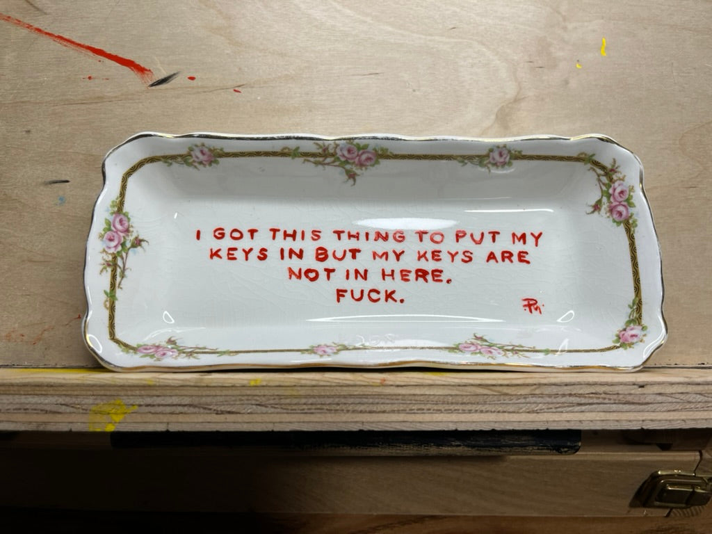"I Got This" Hand-Painted Vintage Ceramic Keys Tray
