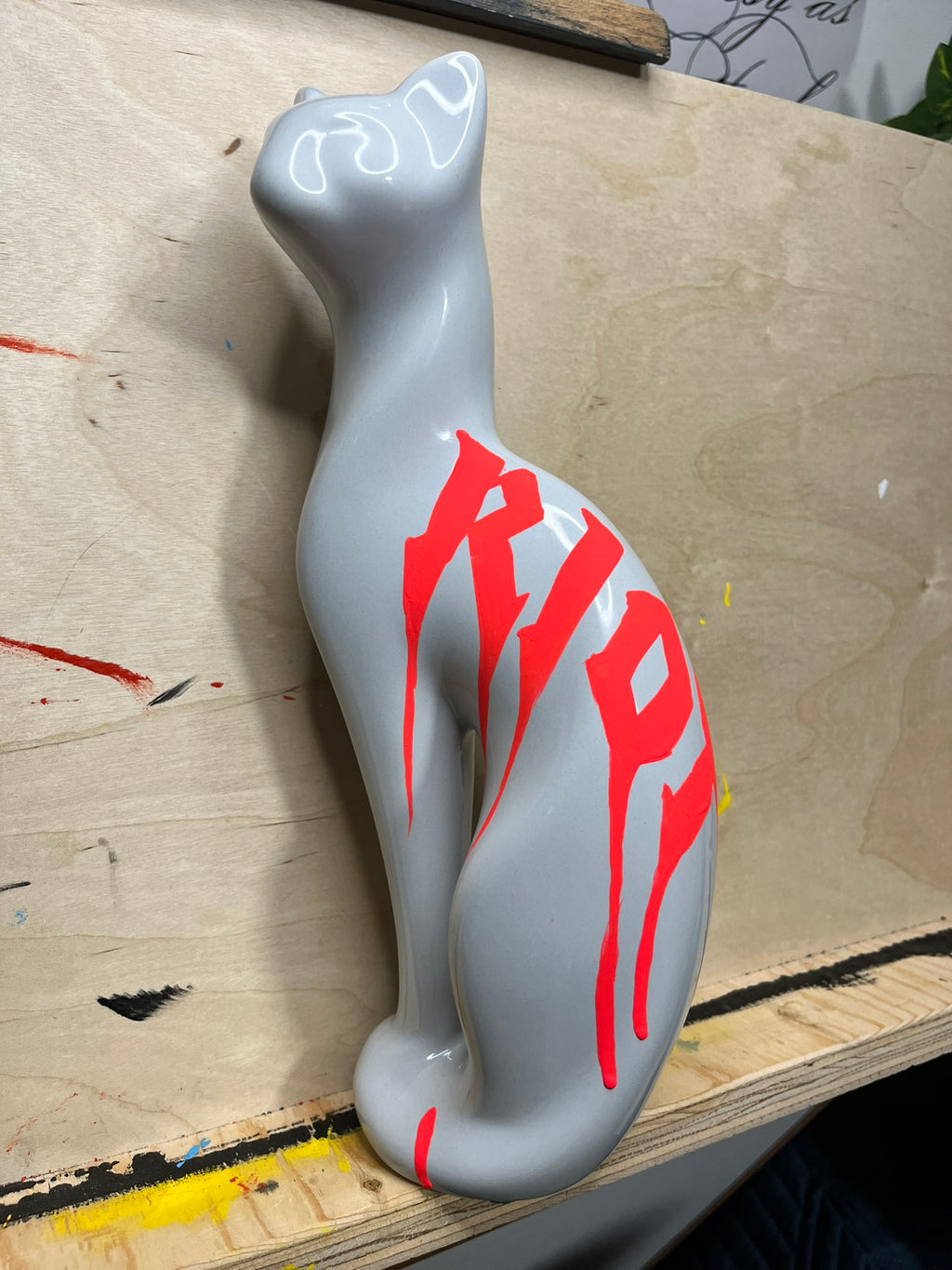 "Riot" Vintage Ceramic Cat Sculpture