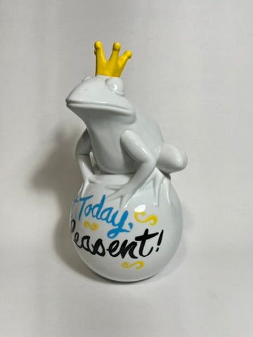 Royal Frog — Hand-Painted Enamel on Ceramic | Original Art