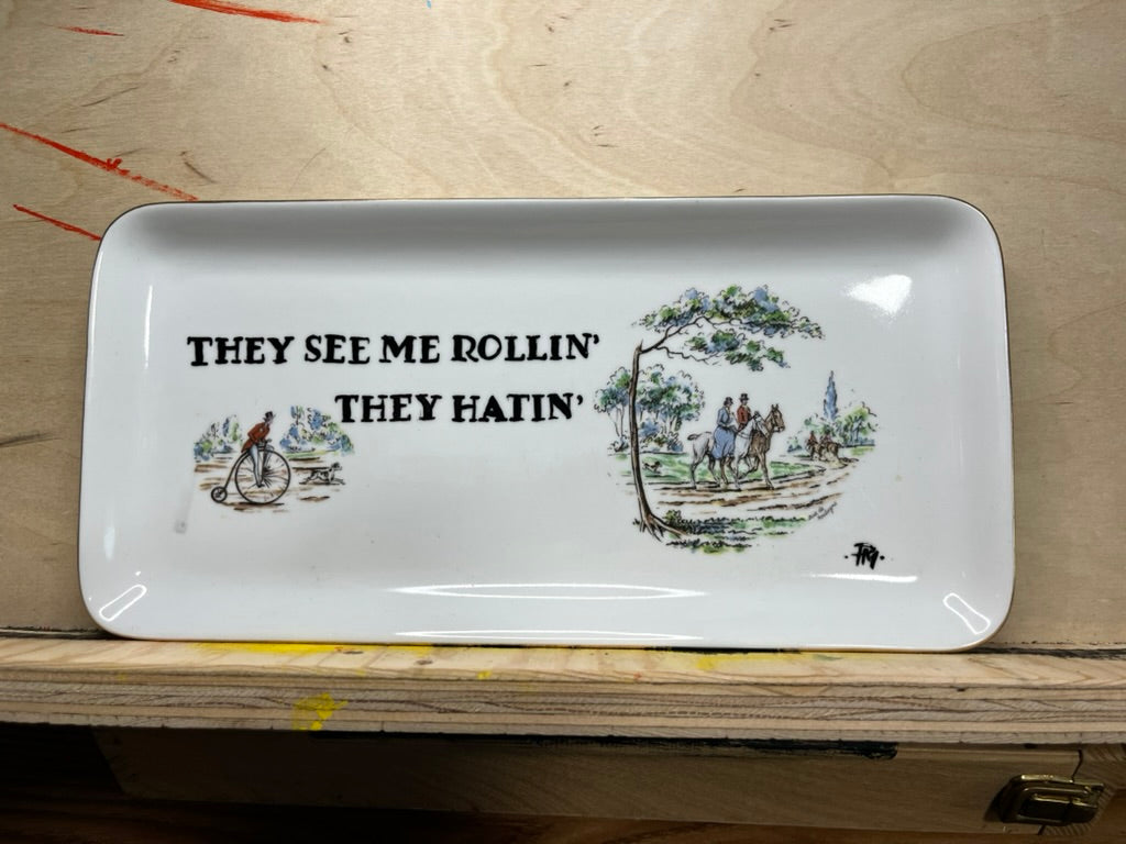 "They See Me Rollin'..." Vintage Trinket Tray