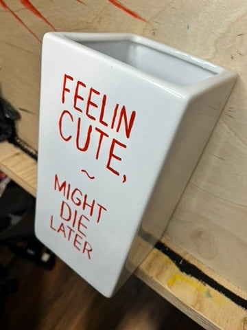 Feelin' Cute – Hand-Painted Enamel Ceramic Vase