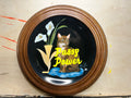 "Pussy Power" Hand-Painted Enamel Framed Vintage Ceramic Plate