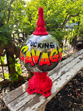 "F*cking Savage" Hand Painted Statement Sculpture — Butler Ball